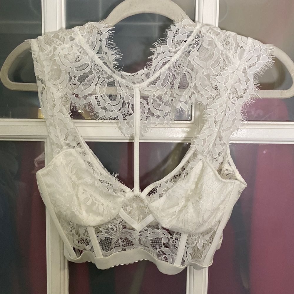 Never worn white lace top